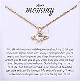 MIXJOY Baby Angel Wings Heart Necklace for Mom, Mommy of an Angel Remembrance Gift