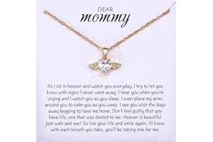 MIXJOY Baby Angel Wings Heart Necklace for Mom, Mommy of an Angel Remembrance Gift
