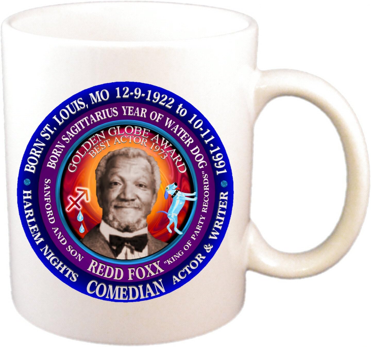 Redd Foxx Cup, Born Astrology Sagittarius Zodiac Water Dog