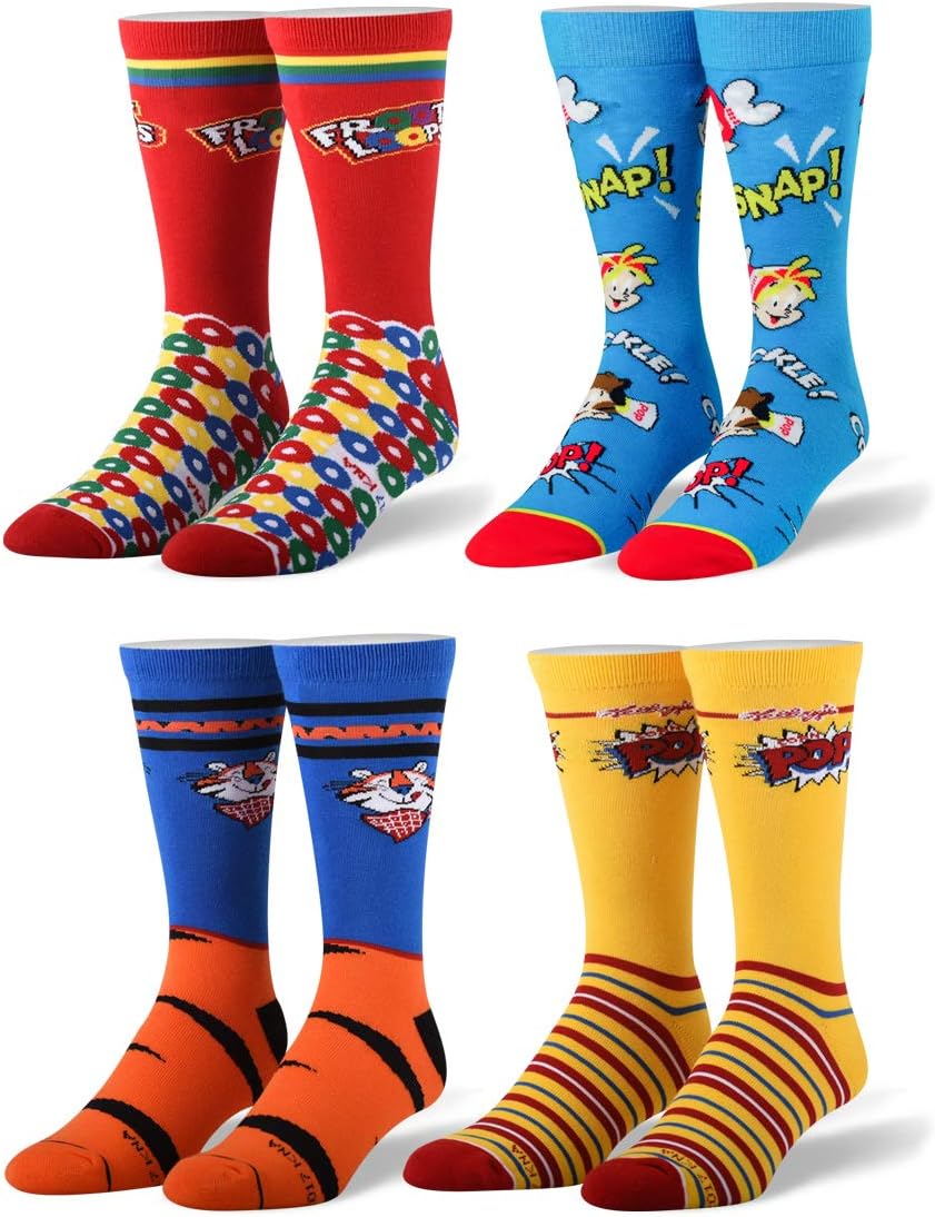 Cool Socks Cereal Bundle 4 Pair Assortment Men's Crew Socks
