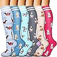 Laite Hebe Compression Socks for Women & Men Circulation(6 pairs)-Graduated Supports Socks for Running, Athletic Sports