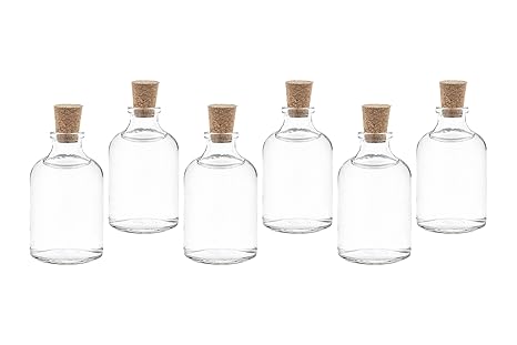 casa-vetro 25 x 50 ml Mini Bottles kleine Glasflaschen mit Korken Flaschen Fläschchen 25 50 100 cc (25 x 50 ml)
