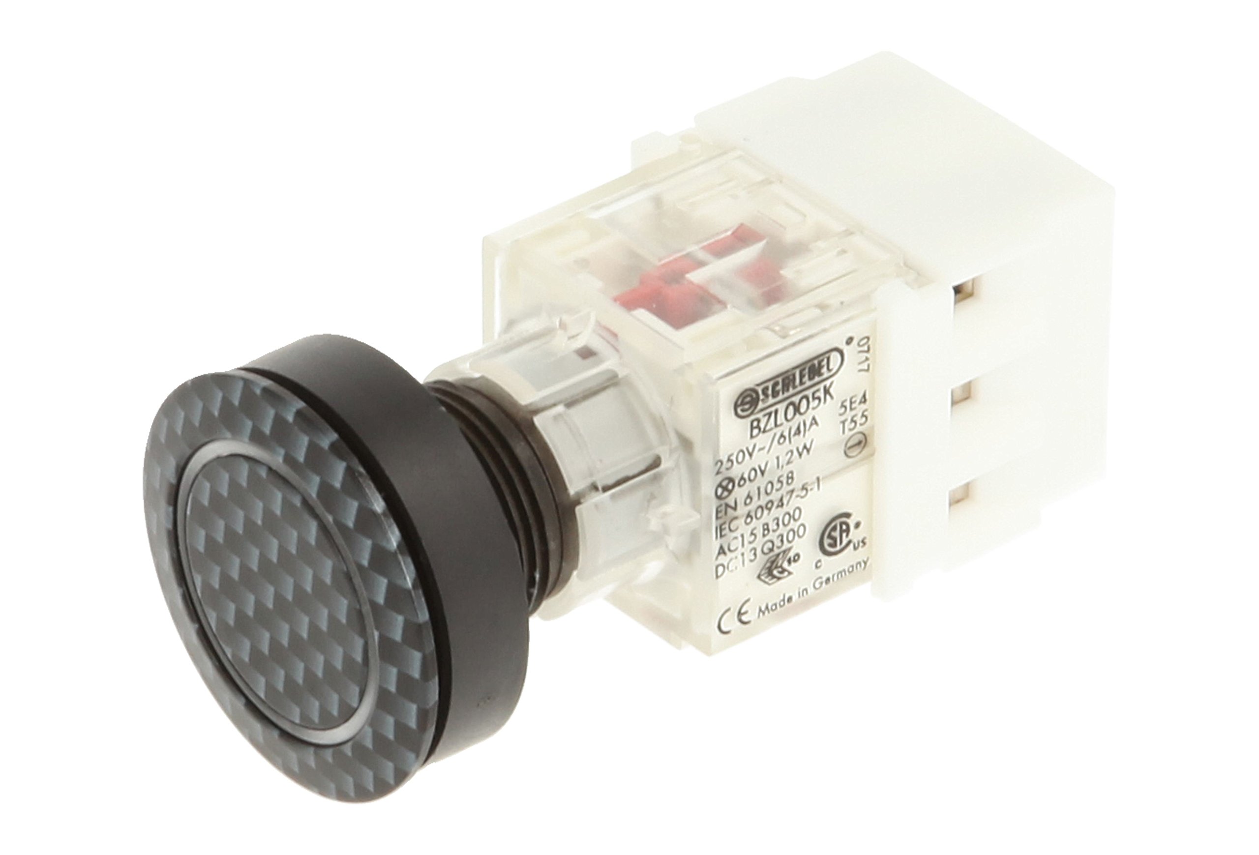 Club 23.000.980 Push Button Carbon Décor LED Ringlight Contact Transmitter 2 button Opener Socket Type t5,5 K 24 V White (Pack of 2)