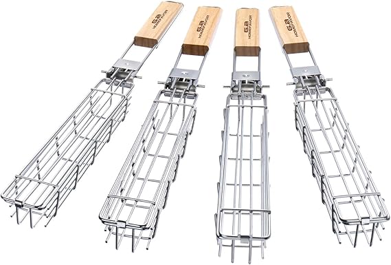 4 Pc Large Kabob Grilling Baskets