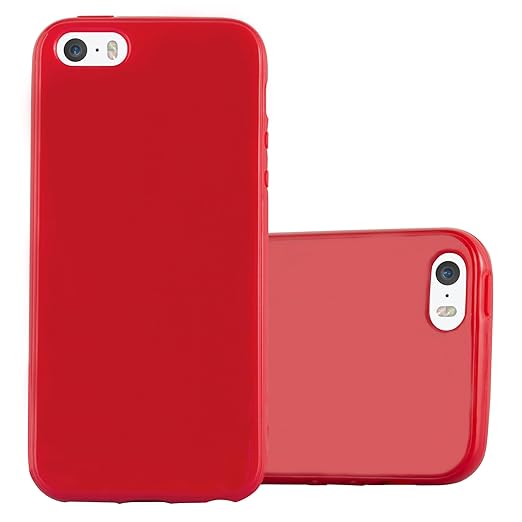 Cadorabo Hülle für Apple iPhone 5 / iPhone 5S / iPhone SE - Hülle in Jelly ROT – Handyhülle aus TPU Silikon im Jelly Design -