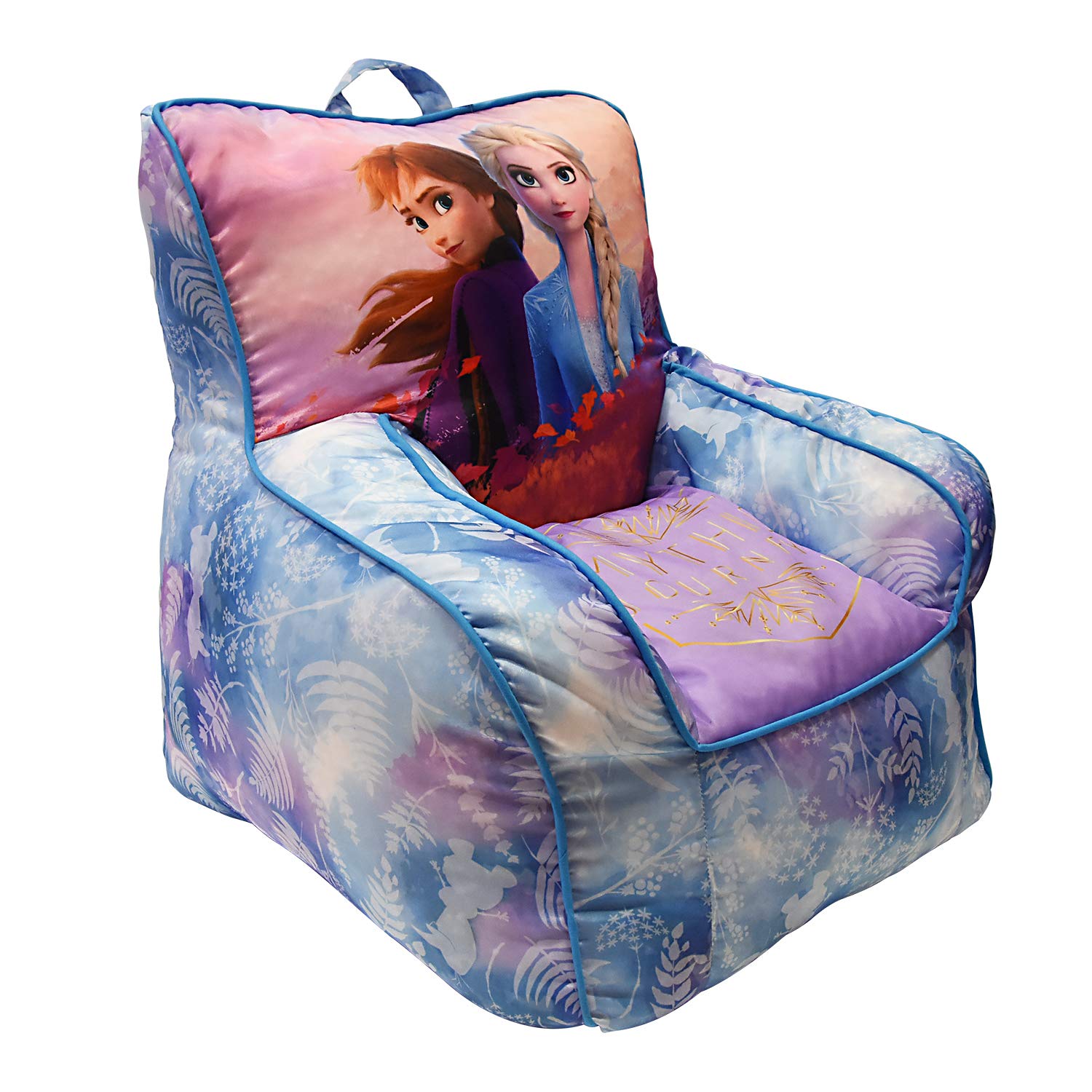 Bean Bags Furniture Purple Featuring Anna & Elsa Disney Frozen 2 Kids Nylon Bean Bag Chair with