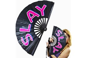 WNWBFM Boots on The Ground Fan,Large Holographic Folding Hand Fan, Clap Fans For Line Dancing,Foldable Craft Holding Laser Colors Hand Fan,Party,Dance Enthusiasts Gift (SLAY)