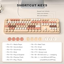 MOFII Wired Keyboard, Full Size USB Keyboard Plug