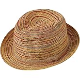 Fedora Straw Beach Hat UPF 50+ Multicolor Short Brim Trilby Sun Hats Summer Breathable Cowgirl Sun Beach Hat for Women Child