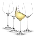 JoyJolt Layla White Wine Glasses, Set of 4 Italian Wine Glasses, 13.5 oz Clear Wine Glasses – Made in Europe