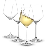 JoyJolt Layla White Wine Glasses, Set of 4 Italian Wine Glasses, 13.5 oz Clear Wine Glasses – Made in Europe