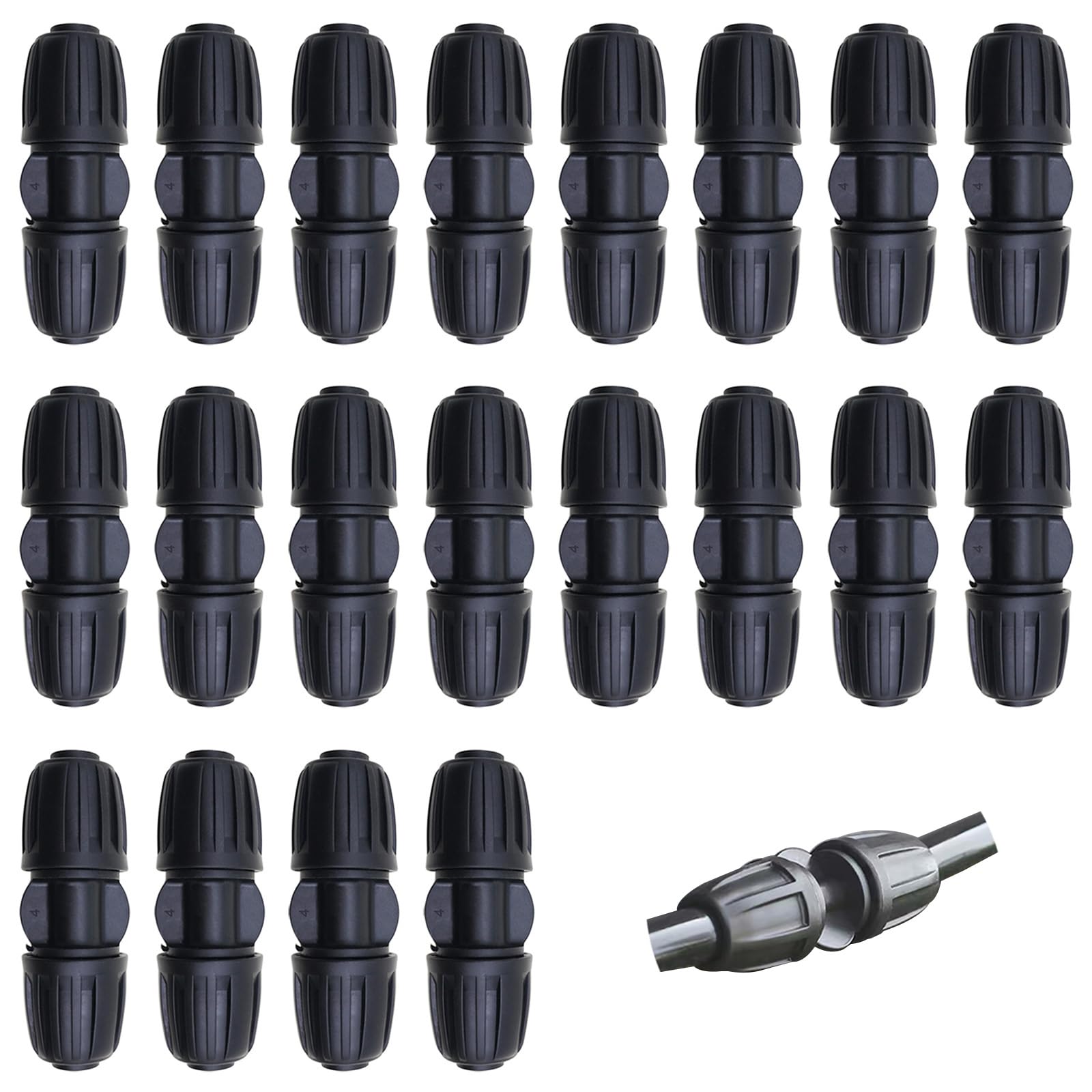 CTRICALVER 20pcs 1/2 inch Plastic I-Type Drip Irrigation Connectors, Barb Fittings for Garden, Lawn, Patio