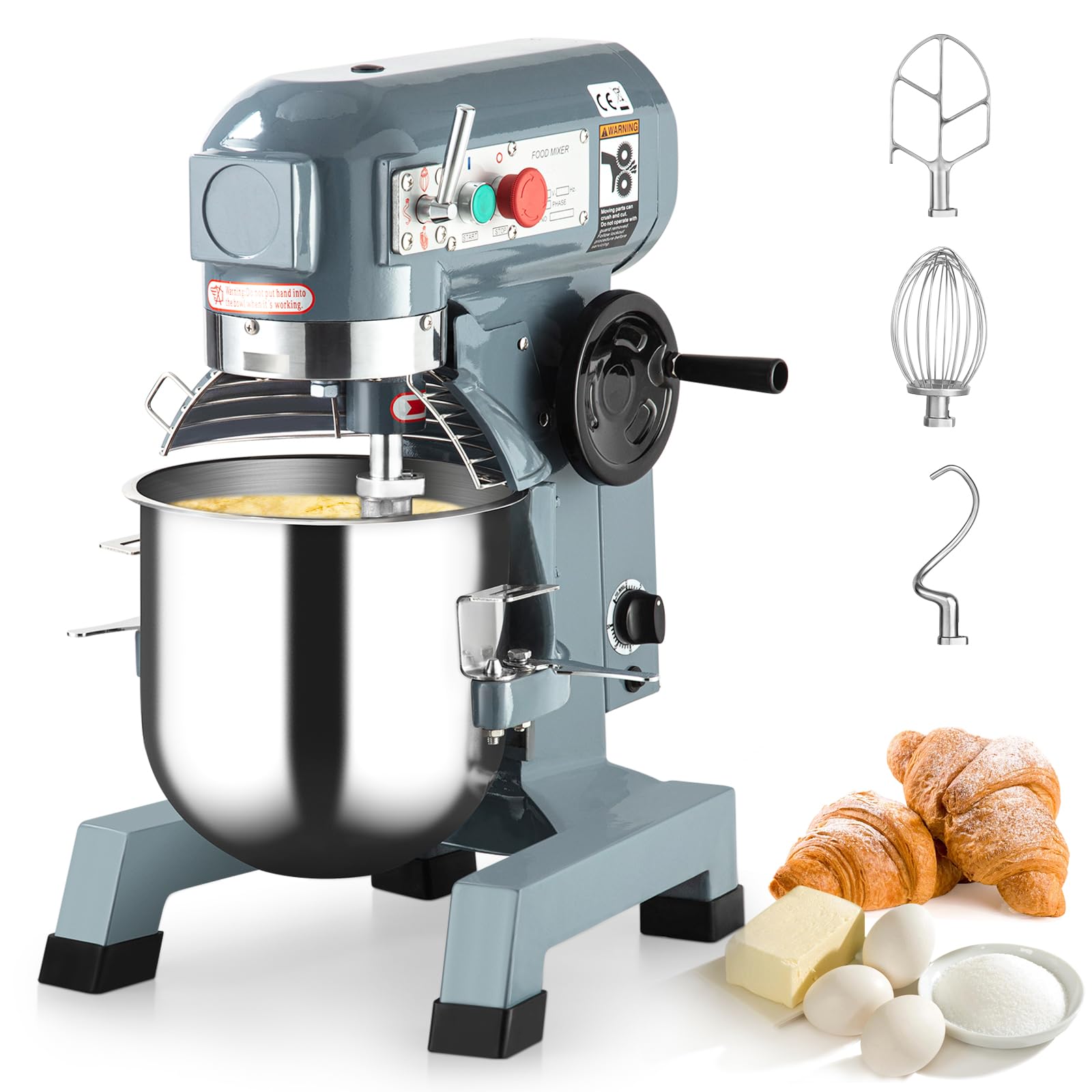 Photo 1 of Commercial Food Mixer 20QT, Commercial Mixer with 3 Adjustable Speeds, Dough Mixer Timing Function, Commercial Stand Mixer with Stainless Steel Bowl for Schools Bakeries Pizzerias