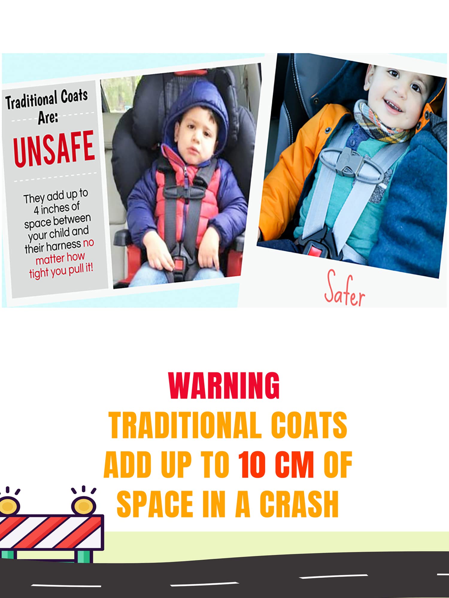 Buckle Me Baby Coats Quick Close Safer Car Seat Winter Jacket/Quick Close Winter Coat for Boy or Girls As Seen On Shark Tank