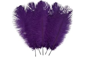 LONDGEN 10PCS Ostrich Feather 12-14 inch(30-35cm) Plumes for Party Wedding Centerpiece Festival Vases Decoration(Purple)