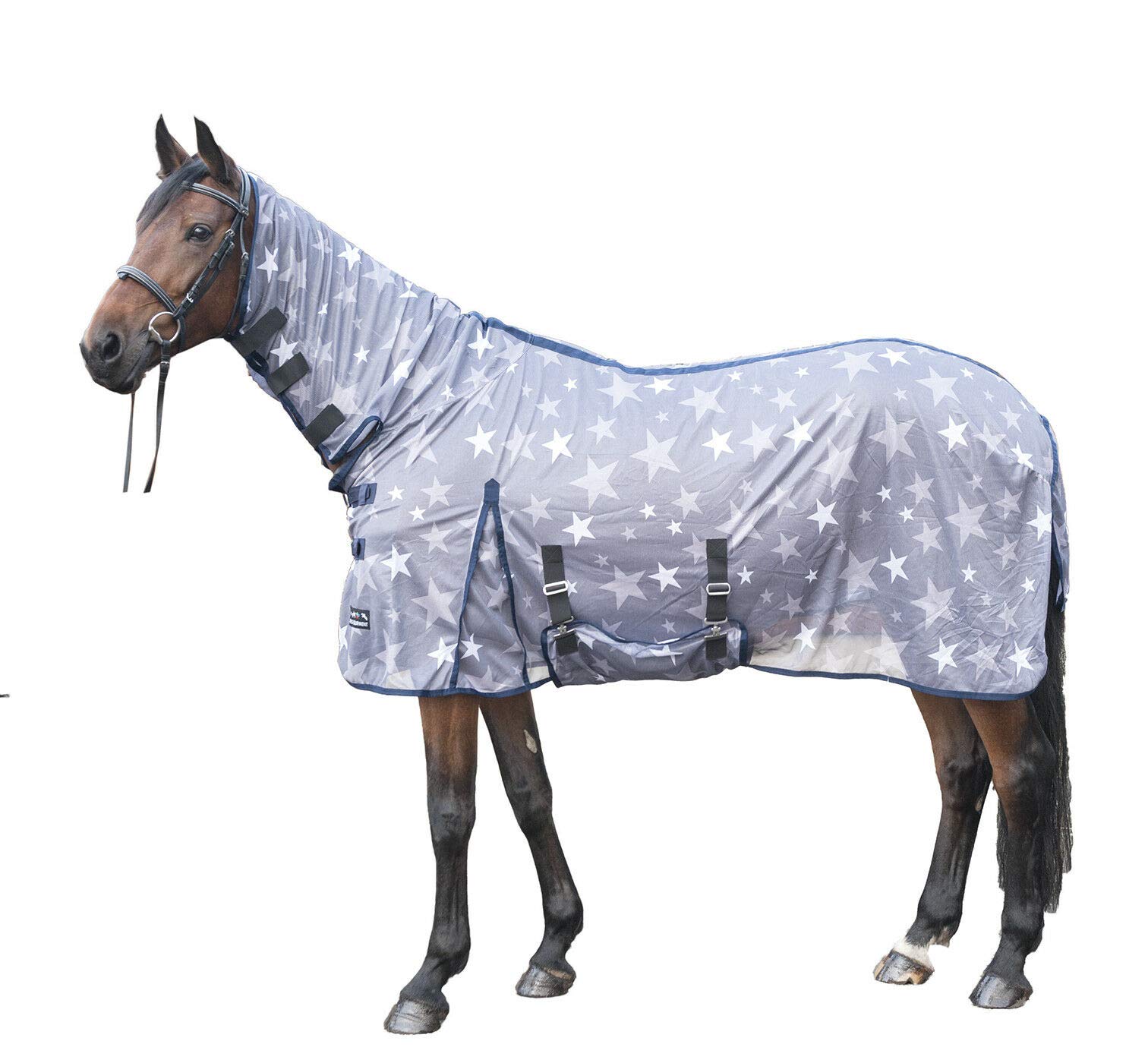 HKM Stars Combo Fly Rug Grey/White 7'3