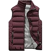 Vcansion Men's Outdoor Casual Stand Collar Vest Padded Jacket Coat Vest
