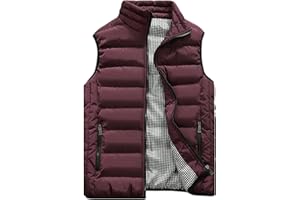Vcansion Men's Outdoor Casual Stand Collar Vest Padded Jacket Coat Vest