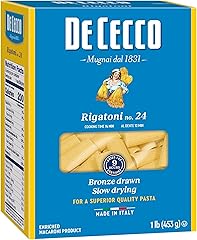 De Cecco Rigatoni No. 24 Pasta, 16 Oz | Authentic, Slow Dried, Made with Semolina and Durum Wheat, Versatile Pasta for Sauces