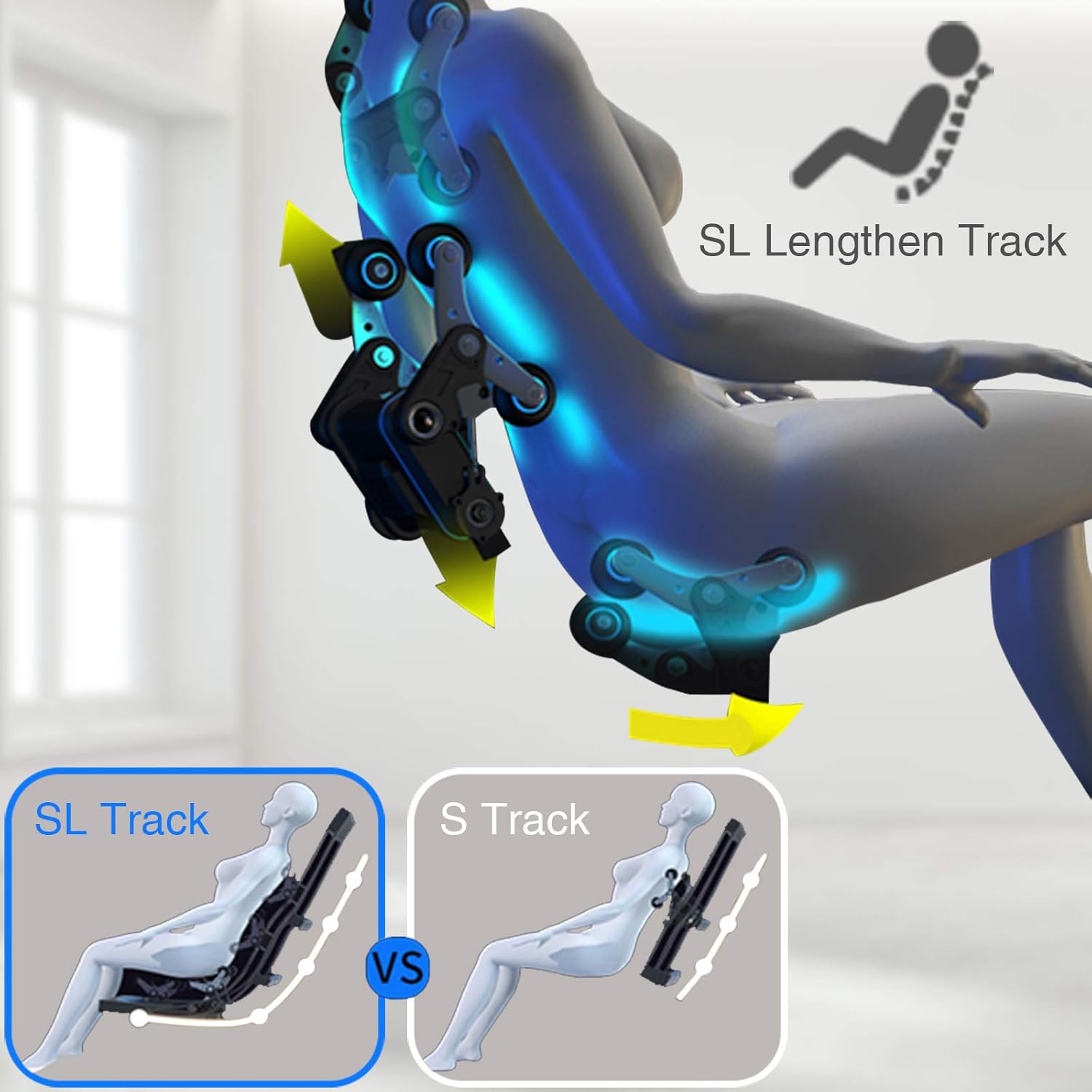 Real Relax 2020 Massage Chair, Thai Yoga Stretch 3D SL-Track Zero Gravity, Full Body Shiatsu Massage Chair with Tap, Bluetooth Heating and Foot Roller Massager (Blue): Furniture & Decor
