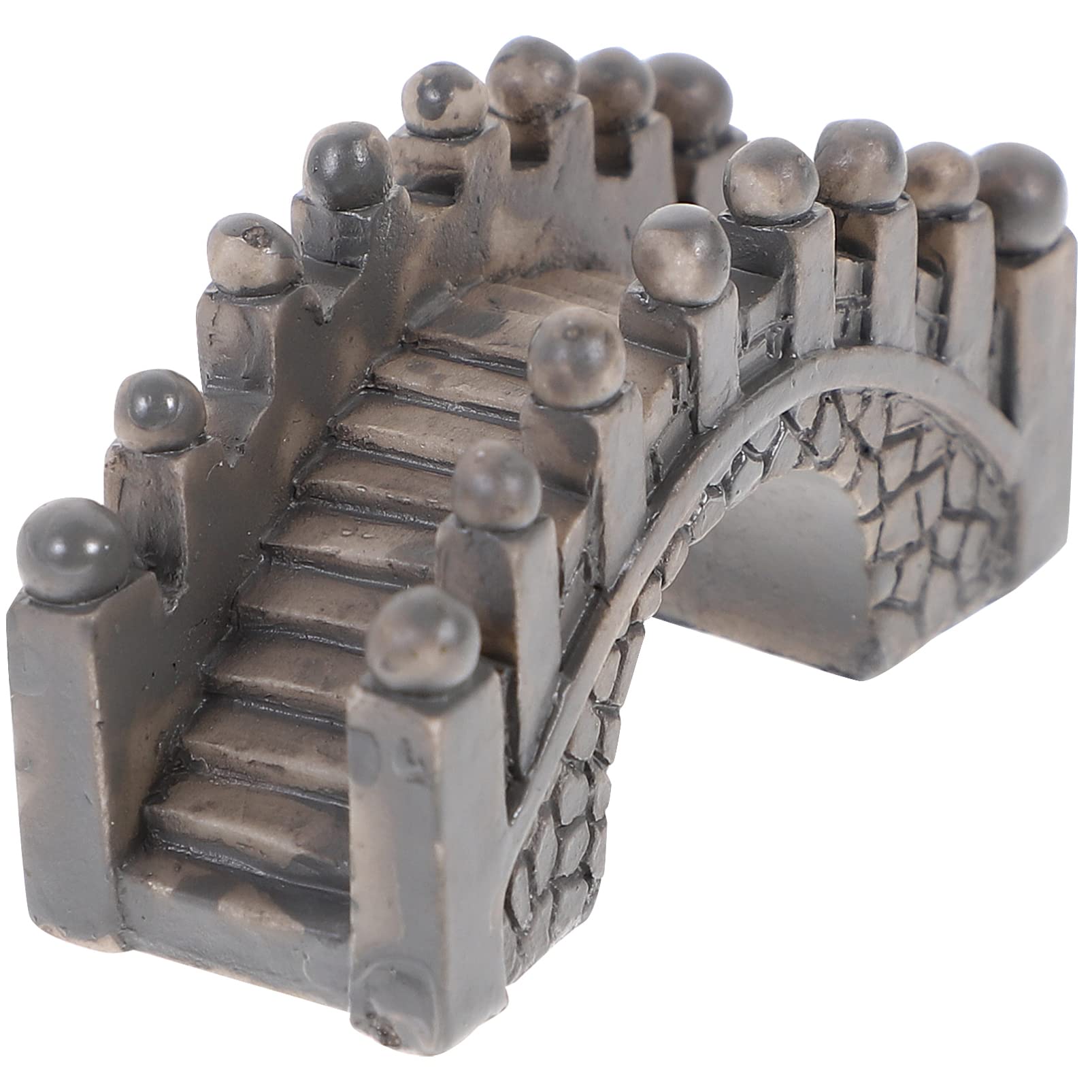 Milisten Miniature Fairy Garden and Terrarium Cobblestone Bridge Figurine Zen Garden Decoration Mini Bonsai Ornament