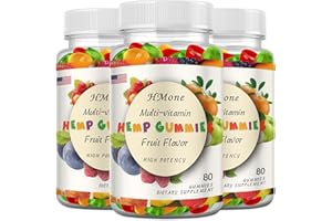 HMONE (3 Pack) Organic Hemp Gummies Extra Strengthen High Potency with Pure Hemp Oil Extract Vegan Edible Bear Candy - Non-GMO, Vegan, Low Sugar, Made in USA