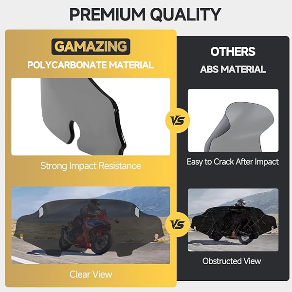GAMAZING MOTORCYCLE 6 INCH WINDSHIELD WINDSCREEN WINDSHIELD FIT FOR 1996-2013 HARLEY DAVIDSON TOURING STREET GLIDE ELECTRA GLIDE TRI GLIDE FLHT FLHX FLHTK FLHTC FLHTCU, BLACK