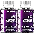 Vitamatic Iron 65 mg Gummies Supplement for Women & Men - 60 Vegan Gummies - Great Tasting Iron Gummy Vitamins with Vitamin C (2)