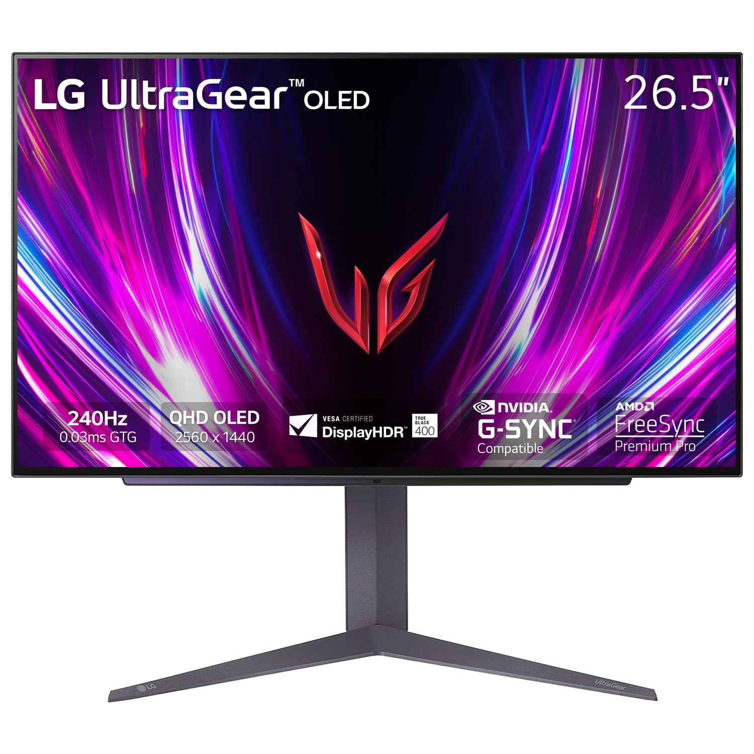 Photo 1 of ****PARTS ONLY, NO POWER****LG ?27GS93QE 27-inch Ultragear OLED Gaming Monitor QHD 1440p 240Hz 0.03ms DisplayHDR True Black 400 AMD FreeSync Premium Pro NVIDIA G-Sync HDMI 2.1 DisplayPort Tilt/Height/Pivot Stand Black