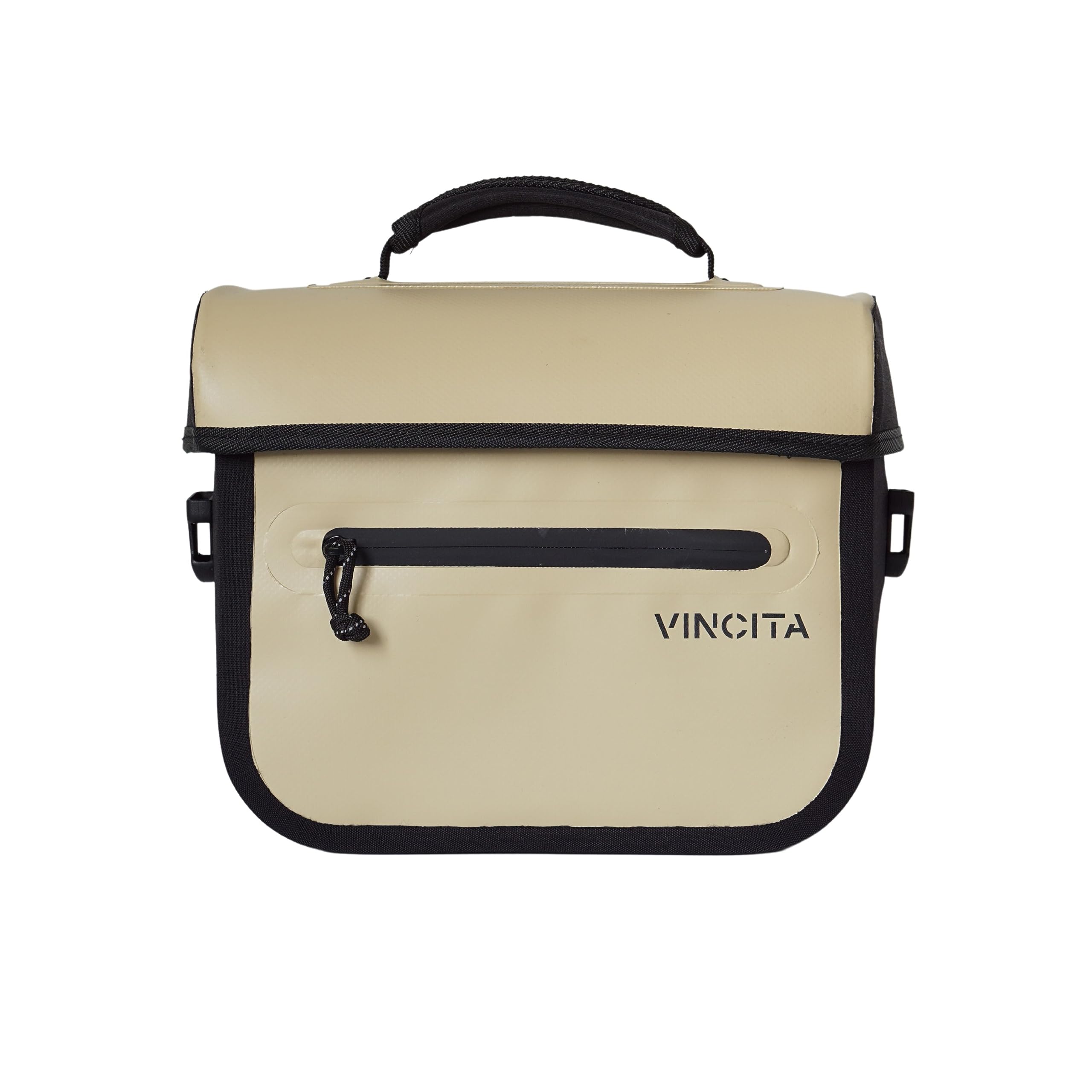 Photo 1 of Vincita X-Cooper Water Resistant Front Bag - 5 L Bike Bag for Brompton Folding Bicycle with Rear-Opening Magnetic Closure, Spacious Interior, Top Handle and Light Colour Lining