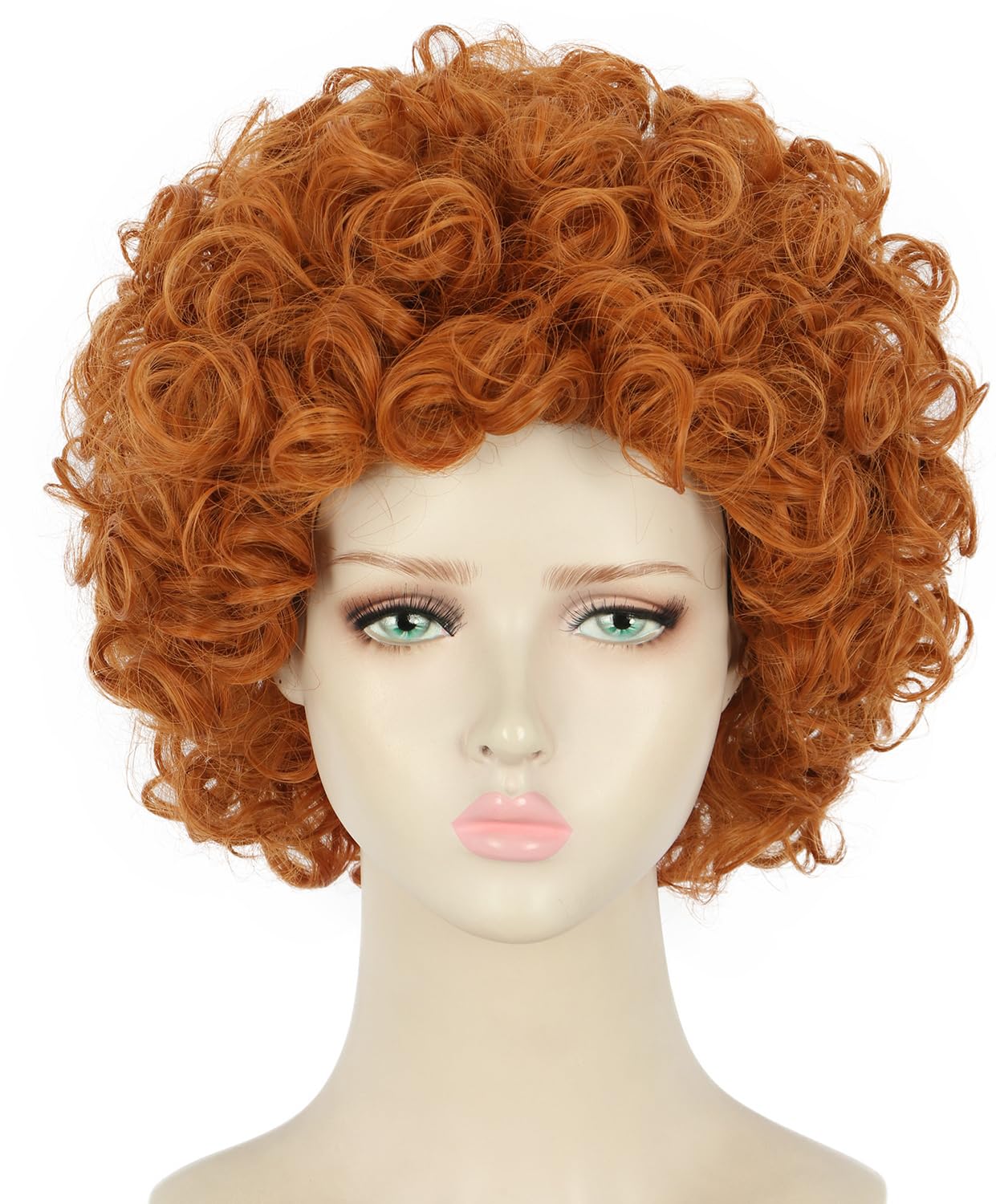 Yuehong Women Short Curly Orange Wig Anime Cosplay Costume Hair Heat Resistant Synthetic Fibers Wig Soft Durable Breathable โ image 1