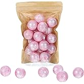 Demissle 20 Pcs 0.53 oz Bath Bombs Bath Fizzies Mini Bath Balls for Women Relaxing Refreshing Bath Bombs Gift Set with Glitter for Bubble Spa(Pink)