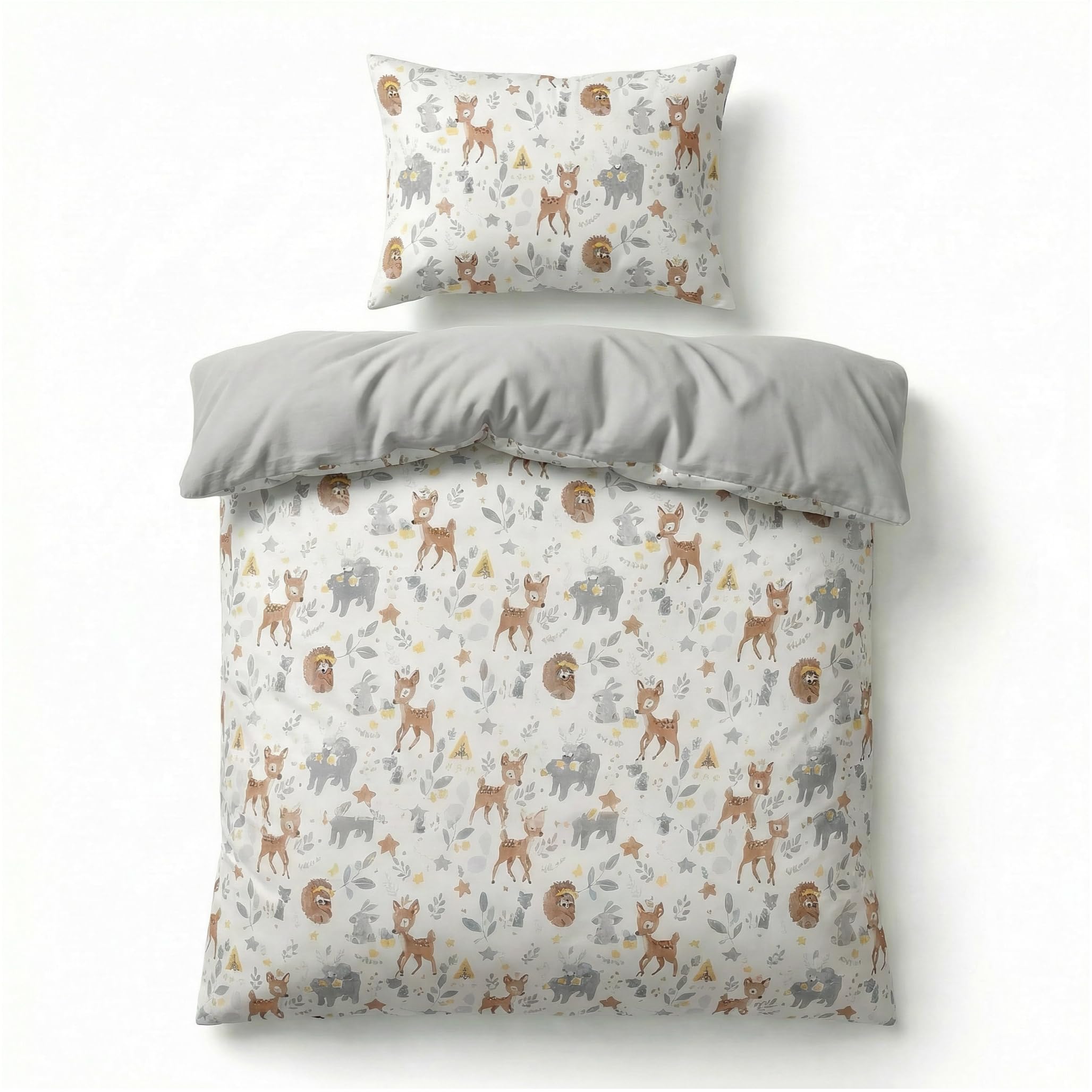 BABYSAFE Baby Cot Bed Duvet Cover Set Boys and Girls 135 X 100 with Toddler Pillowcase 40x60 Cm 100% Cotton - Toddler Duvet Cover Set in 100% Oeko-Tex Certified Cotton - Made in Europe