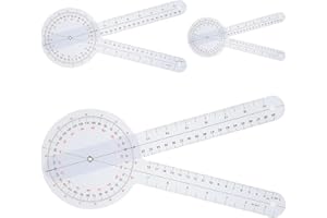 Ptwola 3 Pieces Goniometer Complete Set Angle Measurement Ruler Occupational Physical Therapy Tool 360 Degree Universal Body Digital Protractor Plastic Range of Motion Measuring Supplies