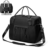 Large Duffle Bag for Travel with Shoe Compartment, Puffer Weekender Bags for Women Travel Tote Carry on Duffel Bag for Airplanes, Personal Item Bag Gym Bag Women, Black