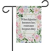 When Injustice Becomes Law Resistance Becomes Duty Garden Flag - Subtle Anti Maga Yard Flag - Housewarming Or Holiday Gift - Ideas Outdoor Decoration And Garden Terraces - Outdoor Yard Banner 12X18