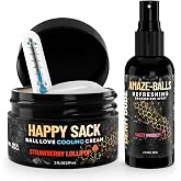 Derm Dude Below-the-Belt Deodorant Bundle | Happy Sack Anti-Chafing Cream 2oz + Amaze Ball Deodorant Spray 2oz | Groin &amp; Sack Odor Control, Sweat Protection, Talc-Free, Aluminum-Free with DeoPlex &amp; Al