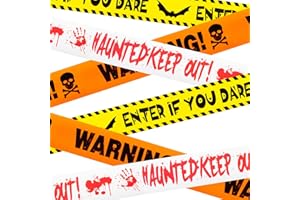 ONFAON Halloween Decorations, 3inx90ft Caution Tape Halloween Party Decorations Indoor Outdoor for Haunted Houses, Party, Door, Danger Areas Decor(3 Pcs)