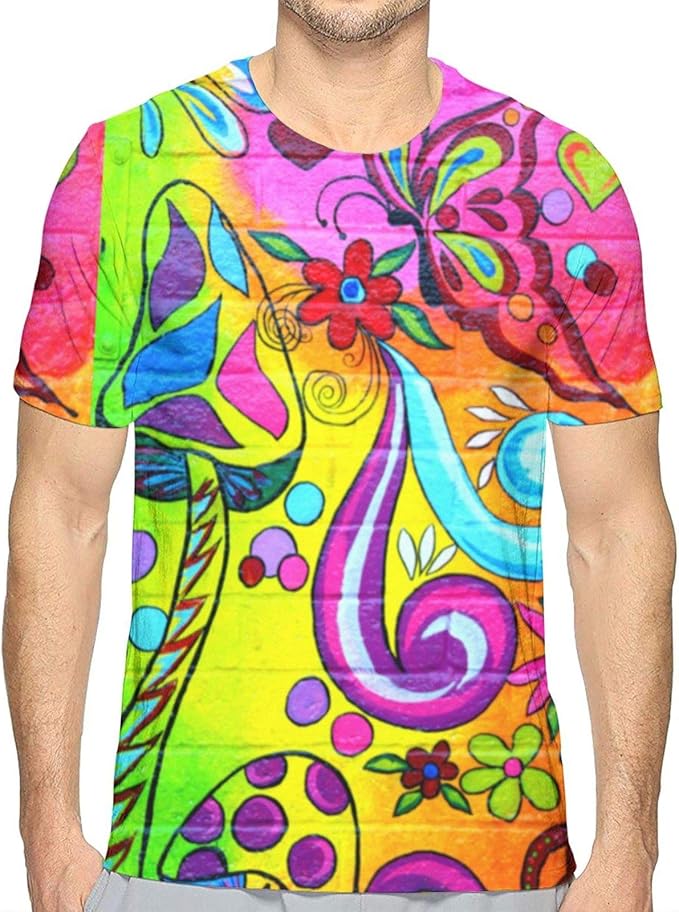 Hippie Psychedelic Groovy Men's Short Sleeve TShirt Men's Funny T