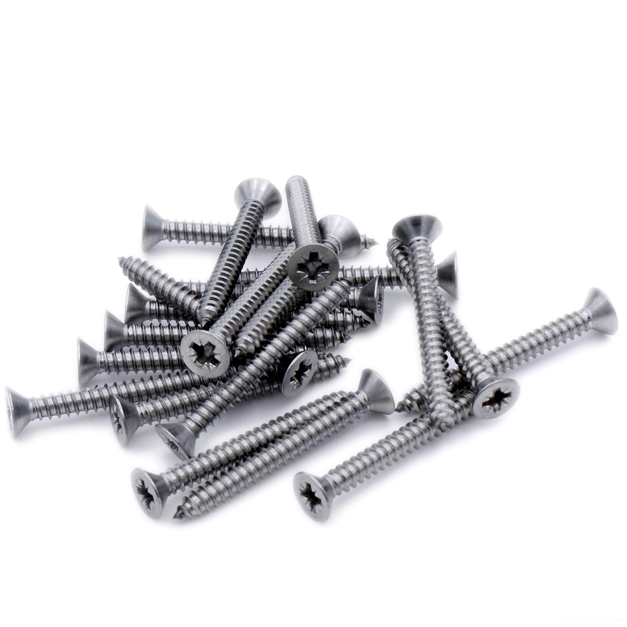 No.4 x 0.25 (2.9mm x 6.5mm) Pozi Countersunk Self-Tapping Screw - Stainless Steel (A2) (Pack of 20)
