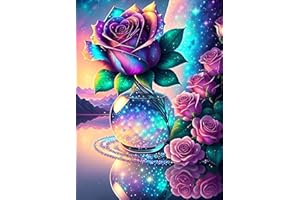 ARPADAMO Diamond Art Kits for Adults,5D Flowers Diamond Painting DIY Rose Diamond Art Diamond Painting Kits for Adult,Round Full Drill Diamonds, Diamond Art Kits for Home Decor-12x16inch