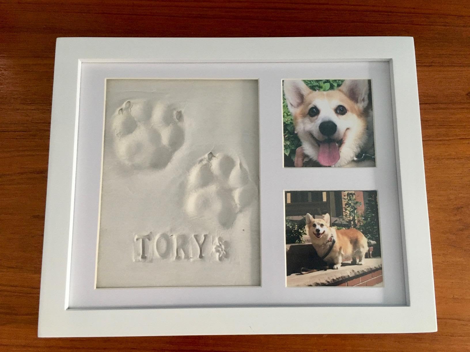 Paw Print Kit, Footprint Handprint kit, DIY Paw Print Frame Kit - Safe, Non-Toxic Ink & Clay for 3D Cat & Dog Pawprint Keepsake, Personalized Memorial & Holiday Gift, No-Mess Photo Display Frame