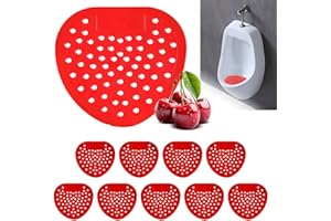 Tylulikaty 10 Pack Urinal Screen Cakes Blocks Deodorizer Pads Scent Lasts Up to 30 Days Anti-Splash Fresh and Ideal for Public and Domestic Men Bathrooms Cherry Fragrance Rubber Toilet Bowl Clip