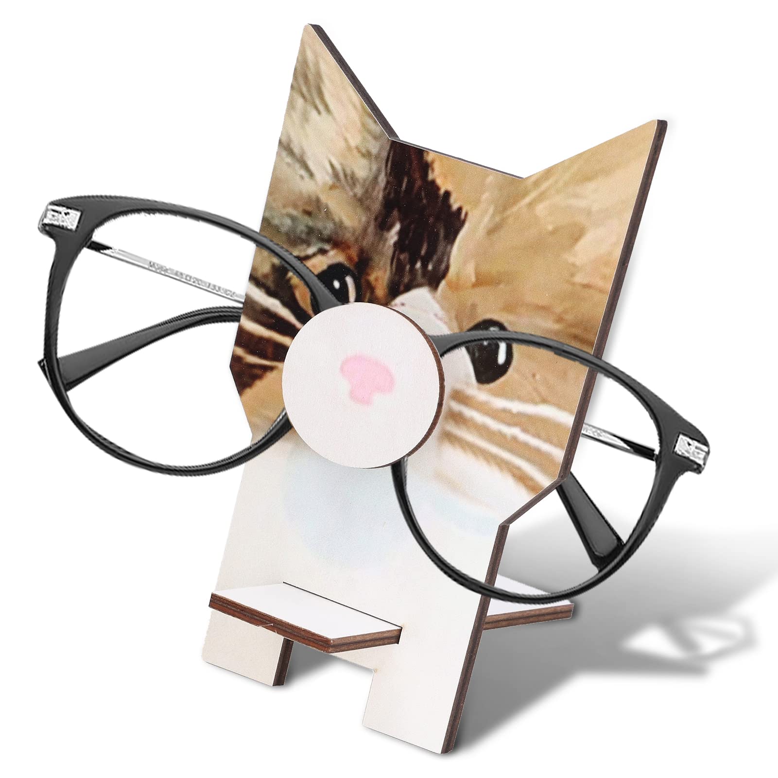 Creative Glasses Holder,Cute Animal Handmade Wooden Carving Eyeglasses Stand,Beautiful Sunglasses Holder Display Stand,Handmade Wood Carving Gifts Home & Office Decor