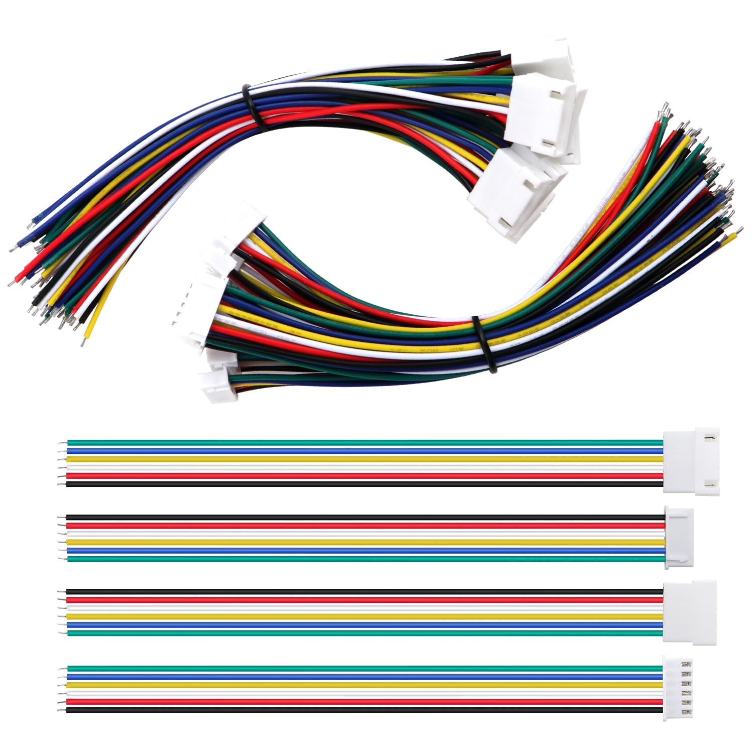 Lyeteung 10 Pairs Mini Micro JST-XH 2.54 Plug Connector, JST 6 Pin Micro Electrical Male and Female Connector Plug Wire Cable, with 150mm 22AWG Wire