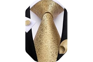 DiBanGu Mens Solid Color Tie and Pocket Square Set Woven Silk Plain Necktie & Handkerchief for Men Wedding Party Formal