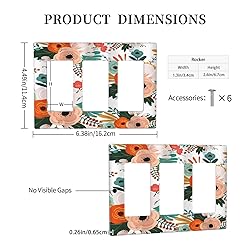 Sghxwp Rustic Floral Boho Colorful Flower 3 Gang