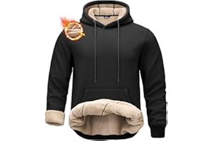 Pudolla Men's Sherpa Hoodie Pullover Winter Thick Warm Fleece Lined Hoodies Athletic Sweatshirts with Kangaroo Pouch Pocket