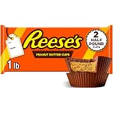 REESE'S Peanut Butter Cup Milk Chocolate Candy, 16 oz | 1 LB Candy, 2 Big Cups, Chocolate Candy, Great for Stocking Stuffers and Gifts, Seasonal Treat