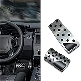 Kutyun Accelerator Gas and Brake Pedal Covers, No Drilling Non- Slip Aluminum Alloy Pedal Cover Replacement Kit, Universal Car Accessories Fits Jeep Grand Cherokee Durango 2011-2023 (Silver)
